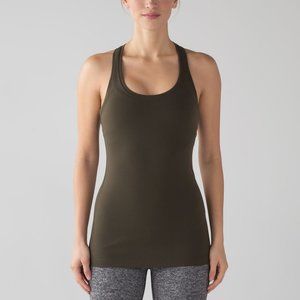 Olive Green Lululemon Cool Racerback Tank Top | Size 8